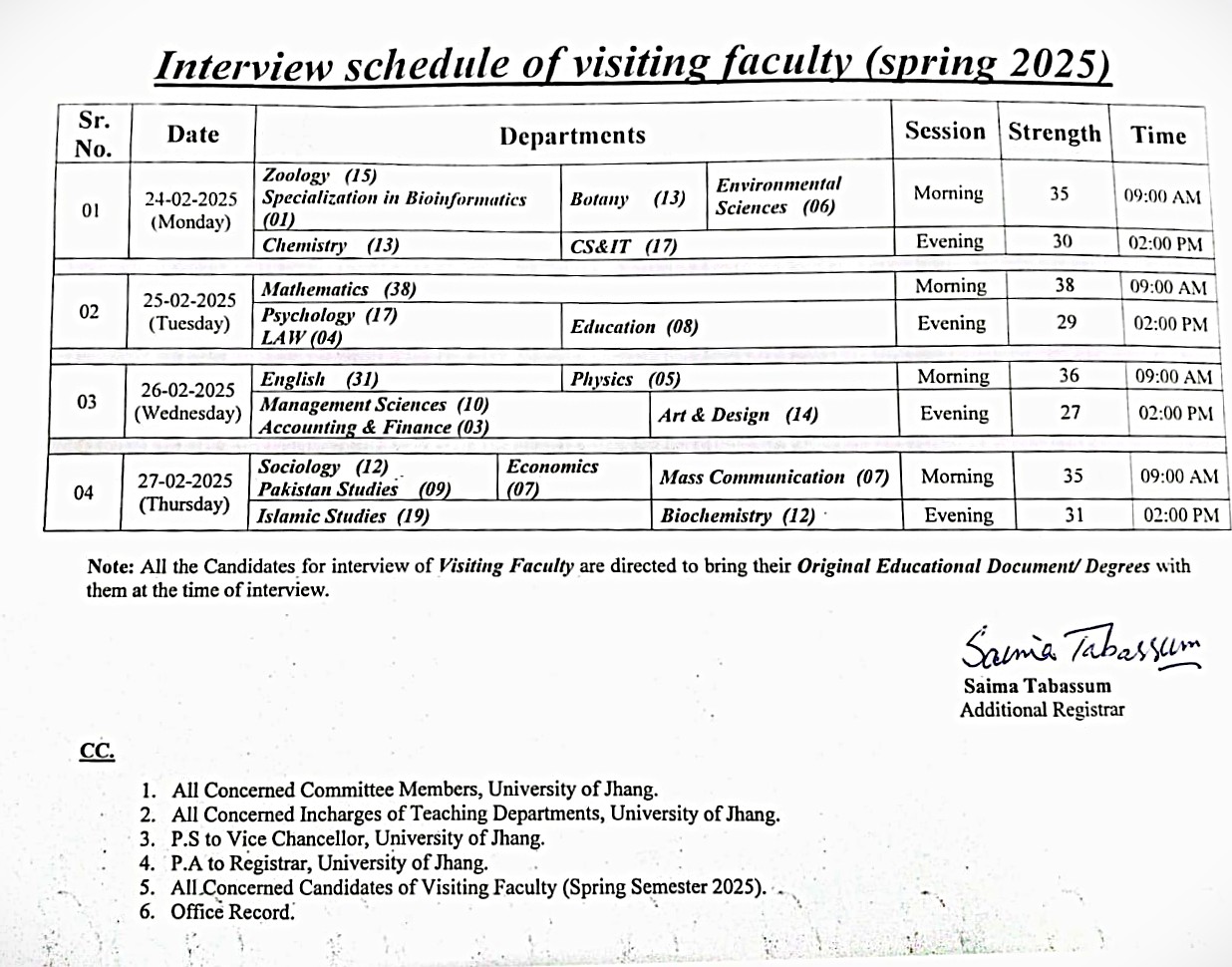 Visiting Faculty Interviews